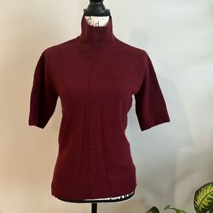 Burgundy Short Sleeve Sweater